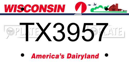 TX3957 Wisconsin License Plate