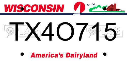 TX4O715 Wisconsin License Plate
