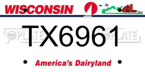 TX6961 Wisconsin License Plate