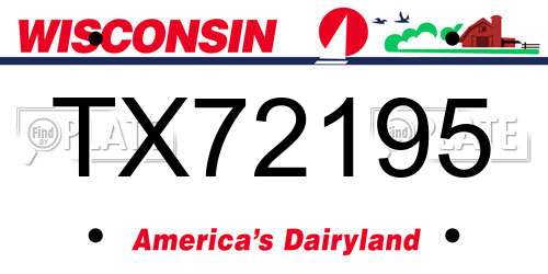 TX72195 Wisconsin License Plate