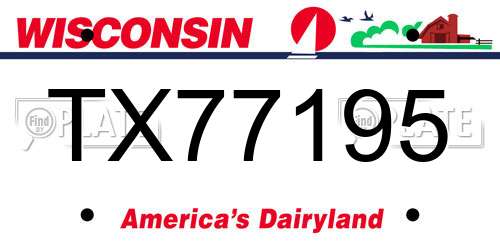 TX77195 Wisconsin License Plate