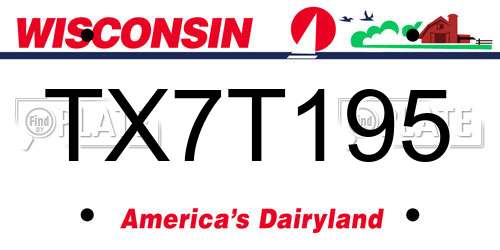 TX7T195 Wisconsin License Plate