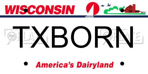 TXBORN Wisconsin License Plate