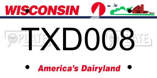 TXD008 Wisconsin License Plate