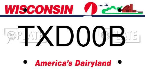 TXD00B Wisconsin License Plate