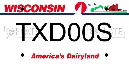 TXD00S Wisconsin License Plate
