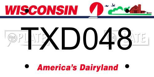 TXD048 Wisconsin License Plate