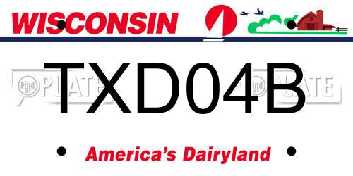 TXD04B Wisconsin License Plate