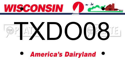 TXDO08 Wisconsin License Plate