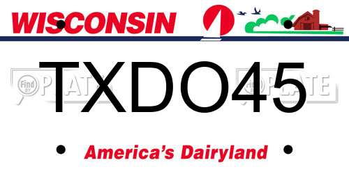TXDO45 Wisconsin License Plate