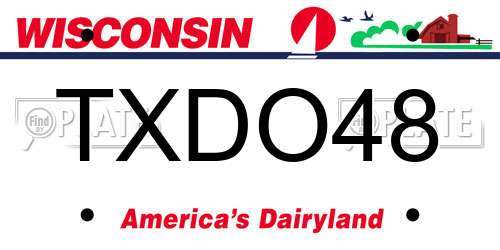 TXDO48 Wisconsin License Plate