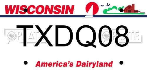 TXDQ08 Wisconsin License Plate