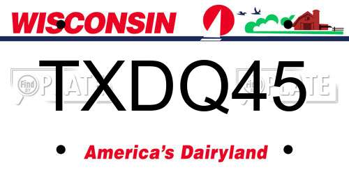 TXDQ45 Wisconsin License Plate