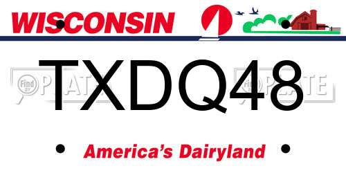 TXDQ48 Wisconsin License Plate