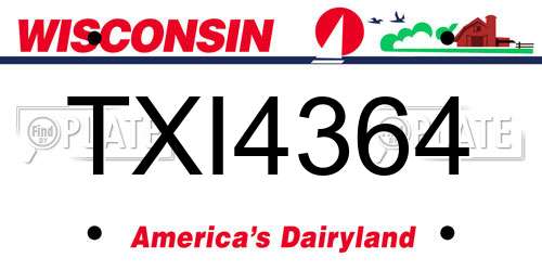 TXI4364 Wisconsin License Plate