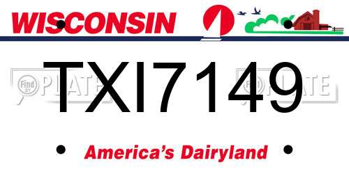 TXI7149 Wisconsin License Plate