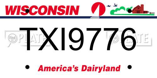 TXI9776 Wisconsin License Plate