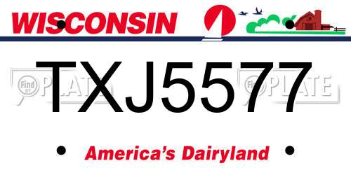 TXJ5577 Wisconsin License Plate