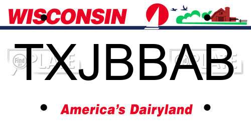 TXJBBAB Wisconsin License Plate