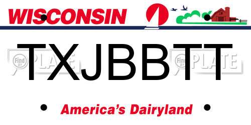 TXJBBTT Wisconsin License Plate