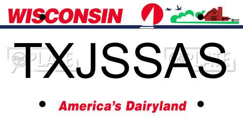 TXJSSAS Wisconsin License Plate