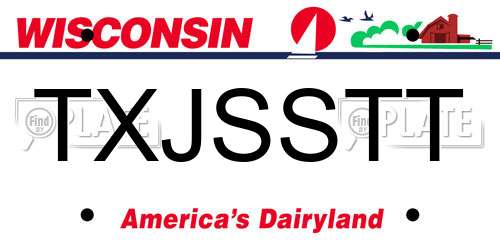 TXJSSTT Wisconsin License Plate