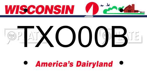 TXO00B Wisconsin License Plate
