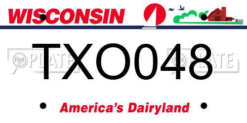TXO048 Wisconsin License Plate