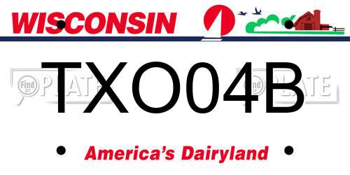 TXO04B Wisconsin License Plate