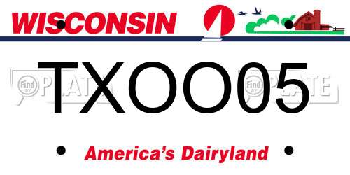 TXOO05 Wisconsin License Plate