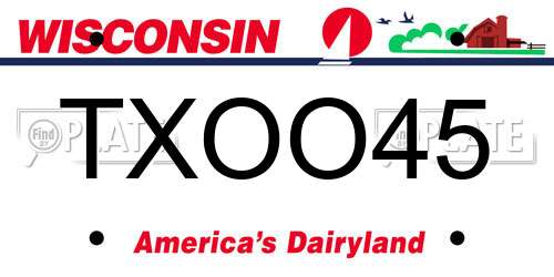 TXOO45 Wisconsin License Plate