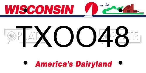 TXOO48 Wisconsin License Plate