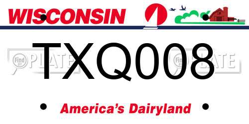 TXQ008 Wisconsin License Plate