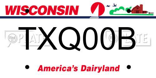 TXQ00B Wisconsin License Plate