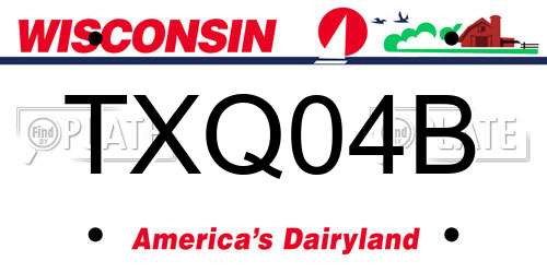 TXQ04B Wisconsin License Plate