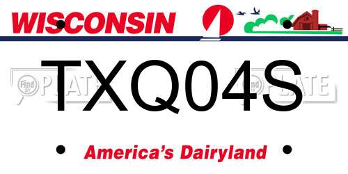 TXQ04S Wisconsin License Plate