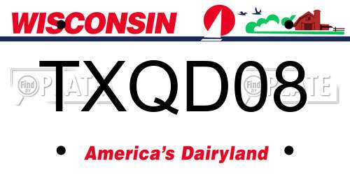 TXQD08 Wisconsin License Plate