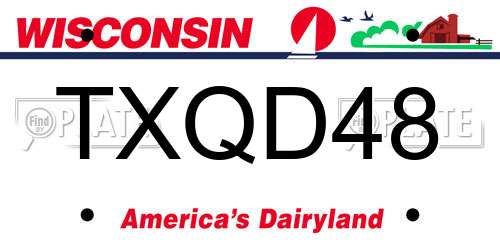 TXQD48 Wisconsin License Plate
