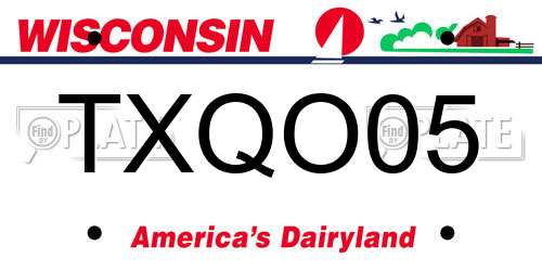 TXQO05 Wisconsin License Plate