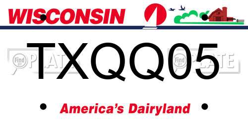 TXQQ05 Wisconsin License Plate
