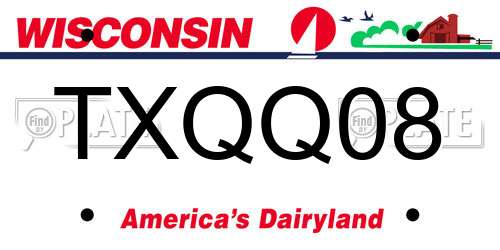 TXQQ08 Wisconsin License Plate