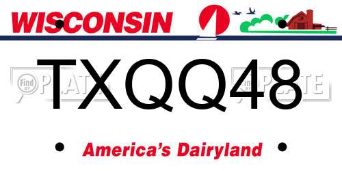 TXQQ48 Wisconsin License Plate