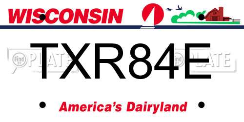 TXR84E Wisconsin License Plate