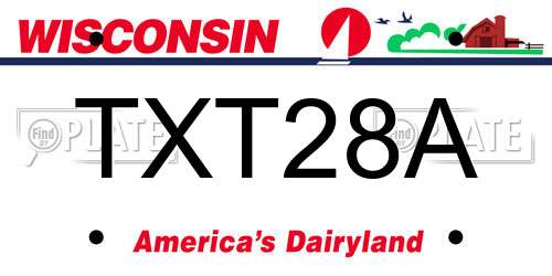 TXT28A Wisconsin License Plate