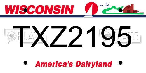 TXZ2195 Wisconsin License Plate