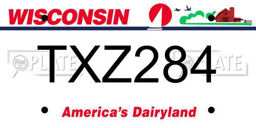 TXZ284 Wisconsin License Plate