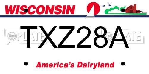TXZ28A Wisconsin License Plate