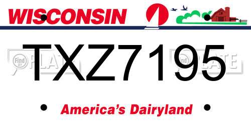 TXZ7195 Wisconsin License Plate