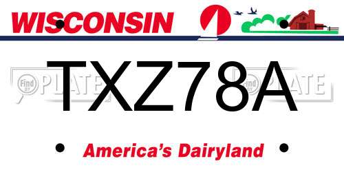 TXZ78A Wisconsin License Plate