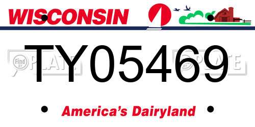 TY05469 Wisconsin License Plate